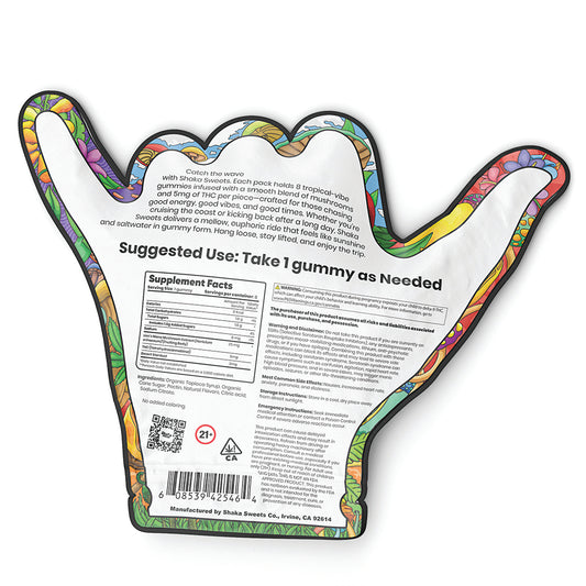 Shaka Sweets Mushroom + THC Gummies | Papaya Flavor