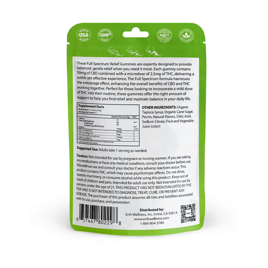 Relief Gummies – Full Spectrum CBD + THC | Strawberry Kiwi (1500mg + 75mg)