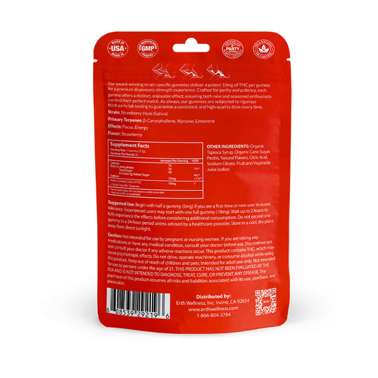 Δ9 THC Gummies – Strawberry Haze (Sativa) | Strain Specific | Strawberry (300mg)