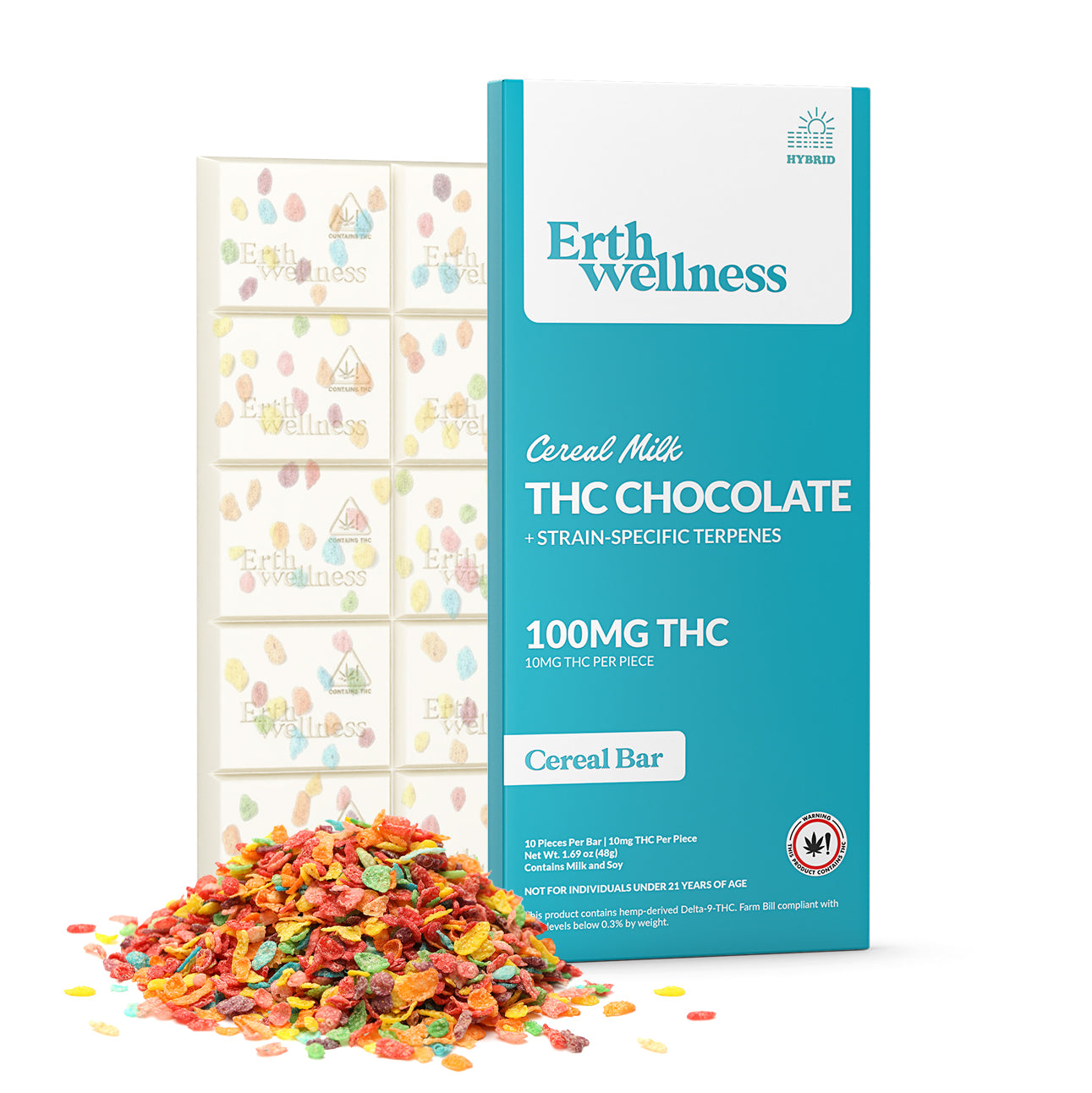 Δ9 THC Chocolate Bar – Cereal Milk (Hybrid) | Strain Specific | Cereal Bar Flavor (100 mg)