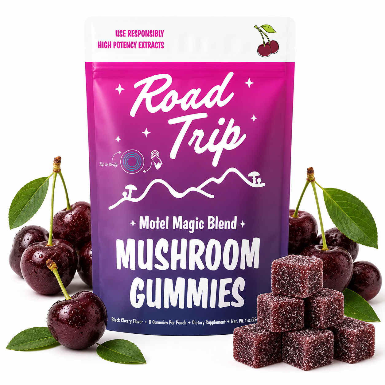 Motel Magic Mushroom Gummies - Black Cherry